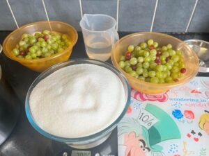 ingredients for gooseberry jam