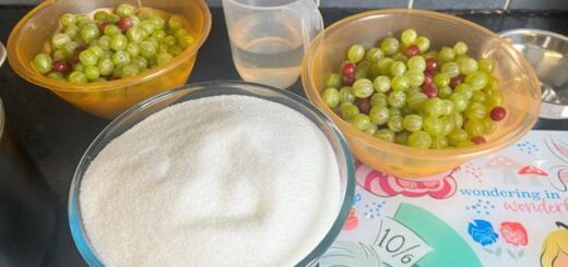 ingredients for gooseberry jam